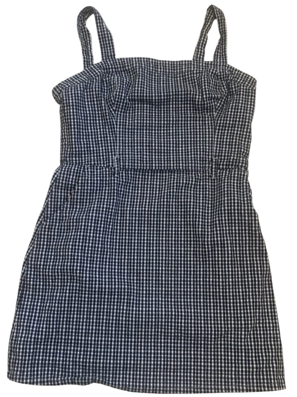 Holister Gingham/Plaid Black and White  Strappy Mini Dress Size L